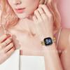 Para Fitbit Versa4 Relógio Simples de Metal com Strass Versa3 Pulseira Universal Pequena de Torção com Strass