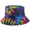 Sombrero de pescador de doble cara, portátil, transfronterizo, europeo y americano, al por mayor, con estampado tie-dye, sombrero de lavabo, grueso, personalizado, de moda para niños.