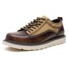 Zapatos de Trabajo Estilo Retro Americano, Talla 46 Extra Anchos, Zapatos de Hombre Talla 47, Zapatos de Hombre Talla Grande 48, Zapatos de Cuero Casuales para Senderismo al Aire Libre para Hombres