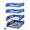 Organizador de Archivos de Oficina A4 de Tres Niveles Caja de Almacenamiento de Carpetas Estantería de Múltiples Niveles Estante para Almacenamiento de Documentos Organizador de Escritorio Estante