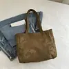 Bolsa Transfronteriza de Gran Capacidad para Mujer de Pana y Lona para Viajes Diarios de un Solo Hombro Portátil Casual para Mujer Bolsa de Compras Simple y Relajada