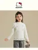 Camiseta Básica Forrada de Polar para Niñas Otoño e Invierno 2025 Colaboración Kuromi Cuello Semi Alto Encaje Forro Polar Espesado