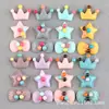 Estrella de Cinco Puntas Pegamento en Crema Pinza Cabezal Accesorios para el Cabello Corbata de Moño Resina Accesorios para el Cabello Material BB Corona Accesorios para Funda de Teléfono Móvil Infantil