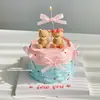 Decoraciones y Adornos para Pastel del Día de San Valentín Chino 2025 Celebridad de Internet Pareja Sentada Oso Confesión Aniversario Accesorios de Enchufe