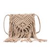 Ins Bolso Tejido Super Firegrass Nuevo Estilo Étnico para Mujer Bolso Tejido con Borlas Estilo Occidental Bolso de Playa Bolso Cruzado de Nicho para Mujer