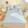Sábana Bajera de Gasa Arrugada Engrosada Doble Capa Textura Plisada Simple Funda de Cama Protector de Colchón para Dormir al Natural Sábana Bajera Ajustable