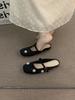 Mules Plateadas de Punta Fina Estilo Francés para Mujer, Adecuados para Usar al Aire Libre, Nuevos Zapatos Mary Jane Suaves Primavera/Verano 2025