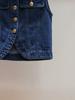 Shenzhen Nanyou Roupas Femininas de Alta Qualidade Verão Novo Estilo Casual Patchwork Gola Lapela Metal Botão Único Jeans Colete Cardigan