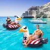 Flotador inflable de águila de PVC personalizado por el fabricante, cama flotante acuática temática de la bandera estadounidense, flotador para montar en piscina para adultos
