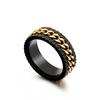 Joyería de acero inoxidable al por mayor de comercio exterior transfronterizo Europa y Estados Unidos moda retro personalidad cadena anillo para hombre anillo de acero de titanio