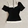 Ins Transfronteiriço Tendência Europeia e Americana Transfronteiriça Verão Nova Moda Estampa Gótica Terno de Camiseta de Manga Curta Feminina Atacado