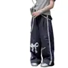 Pantalones Anchos Casuales de Tiro Alto Sueltos con Estampado de Moños de Niña Dulce y Picante, Empalme de Encaje, Transfronterizos 2026 en Stock