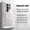 Funda Transfronteriza para Teléfono Móvil Samsung Adecuada para S24U Transparente S25 Pequeña Fresca Floral S23 Cubierta Protectora Magnética Magsafe