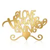 Estilo Ins Topper de Bolo de Acrílico para Ação de Graças Letras de Espelho Dourado Decoração de Cupcake de Acrílico