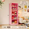 Estantería Pequeña de Acero, Estante de Almacenamiento de Espacio Estrecho, Gabinete de Almacenamiento de Metal Integrado de Pie para Lado de Sofá/Montaje en Pared, Estantería para Almacenamiento en el Hogar