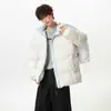 Jack Chuan Yang Invierno Nuevo Color Block Corta Estilo Kendall Chaqueta de Algodón para Hombre Holgada Engrosada Cálida Ropa de Algodón Exterior de Moda