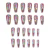 WM-230bling Cristal Uñas Postizas Cortas T Temperamento Spice Girl Polvo Suave Aurora Piezas de Uña para Usar Venta al por Mayor
