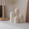 Velas perfumadas vintage estilo francês, brancas com topo pontiagudo, velas cilíndricas grossas, perfeitas como presentes, decoração romântica para casa e para arranjos de casamento