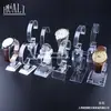 Plástico Acrílico Transparente Soporte de Mostrador Exhibidor de Tienda Soporte Anillo Soporte de Exhibición de Reloj C Microfibra