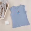 Chaleco de Verano para Niños Nuevo Camiseta Base de Algodón Puro Camiseta Holgada Estampada para Niñas Transpirable Absorbente de Sudor Top Versátil Categoría A