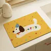 Alfombrilla Drenante de Tierra de Diatomeas con Cachorro de Dibujos Animados, Alfombrilla Absorbente de Agua Antideslizante, Alfombrilla para Secar Utensilios de Cocina, Alfombrilla Aislante de Calor para Escritorio
