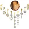 Fabricante de Joyería Transfronterizo Nuevo Juego de Cinco Piezas de Anillos para Ombligo Accesorios de Anillos para Ombligo de Amazon Fábrica de Piezas de Cobre con Varilla de Acero Inoxidable 316