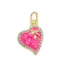 Acessórios para Pulseiras e Colares DIY Transfronteiriços, Pingentes de Coração, Charms de Cordão, Pingentes Florais Artesanais, Materiais para Pendurar em Bolsas