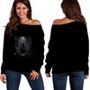 Transfronteiriço top 3D estampa de caveira Halloween novo europeu e americano feminino ombro a ombro blusa de base feminina Feminino