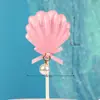 Decoración de Cola de Pez Oceánica Decoración Creativa de Lentejuelas Brillantes Tarjeta para Pastel Belleza Vieira Submarino Cumpleaños Infantil