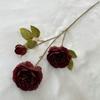 Flor de Seda de Peonía Simulada de 3 Cabezas Estilo Europeo Boda Decoración del Hogar Flor Falsa Arreglo para Arco de Boda Flor de Peonía Simulada