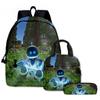 3D Novo Produto Transfronteiriço Robô Espacial Astro Bot Mochila Bolsa Escolar Estojo de Lápis Bolsa de Ombro Conjunto de Três Peças Estampado