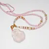 Pingente de Raposa de Nove Caudas em Cristal Rosa Natural, Clareador, Moderno, Luxo Acessível, Design de Nicho Ins, Colar de Alta Qualidade Atacado