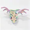 Dragón Impreso en 3D con Doble Cuerno, Figura Móvil Articulada Flexible, Juguete de Animal Realista con Alas, Dragón Grande con Cuernos