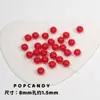 Colección de Cuentas Redondas Acrílicas de Color Sólido Pulsera Collar Cadena para Teléfono Móvil Cuentas Agujero Recto Básico Joyería Colorida Cuentas Sueltas