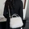 Bolso de Felpa a la Moda Otoño e Invierno Bolso de Mano Bolso de Pelo Largo Elegante y Lindo Bolso Nuevo Bolso Cruzado Bolso de Hombro Bolso Peludo Nicho