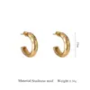 Pendientes Transfronterizos Europeos y Americanos, Pendientes Simples y de Lujo con Forma de C, Pendientes de Moda de Acero Inoxidable Chapado en Oro de 18 Quilates, Pendientes Versátiles para Mujer