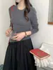 Suéter Base de Lana Pura Fina de Ajuste Delgado con Cuello Redondo para Mujer, Temporada Primavera 2026, Tejido de Punto Pullover Sencillo, Suéter Delgado