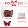 Novos Adesivos Decorativos 3D de Borboleta com Caveira e Rosa para Halloween - Decoração de Feriado para Sala de Estar, Quarto, Cômodo - Adesivos 3D
