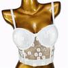 Novo Colete de Renda Floral Cor Sólida Top 20 Flor de Trevo Primavera e Verão Fresco Alça Fina Roupa Externa Feminina