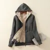 Novo casaco de inverno para homens, moletom com capuz de lã de cordeiro, cardigã esportivo casual folgado, jaqueta quente para homens
