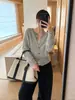 Cárdigan de Punto Nublado Suave Han Xun para Mujer Otoño 2026 Suéter Suave de Lana Mohair 27118