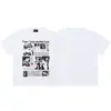 ERD Melancolia Rica Segunda Geração Estilo Americano High Street Estampa de Figura Verão Retrô Camiseta Casual Solta de Manga Curta Masculina e Feminina