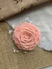 Presilha de cabelo preta flor rosa murcha acessório casamento lolita vento preto material queimado acessório feito à mão peito