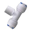 Conector purificador de agua Lelaiquan 2 hilos a 2 tuberías en T conector rápido de plástico para purificador de agua 7544