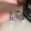 Pendientes de Plata de Ley S925 Mismo Estilo Retro Antiguo Girasol Margarita Pendientes de Nicho de Gama Alta para Mujer Pendientes Nuevos