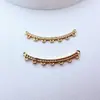 Brincos de Duplo Pingente com Zircônia Microincrustada em Cobre Banhado a Ouro, Colar, Pulseira, Grampo de Cabelo, Acessório de Cabelo, Pingente de Franja de Renda Curva