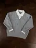 Suéter de estilo retro old money de dos piezas falsas, suéter de punto trenzado con cuello en V, ambiente de polo
