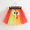 Falda de Malla para Cosplay de Acción de Gracias para Adultos, Falda Tutú con Elementos de Pavo, Falda Corta Linda y Original, Falda Abullonada
