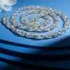 Cadena Retorcida Cuadrada Onda de Plata Pura S990 Plata de Ley Collar con Patrón de Onda para Mujer Cadena Sencilla Lisa Cadena para el Cuello Collar de Plata para Clavícula