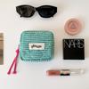 Bolsa de Labial Cuadrada de Cuadros Estilo Coreano para Niña con Compartimento Bolsa de Cosméticos Pequeña Portátil Estudiante Audífonos Monedero Bolsa de Cosméticos